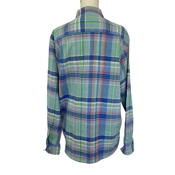 Tommy Bahama Barbados Breeze Stretch Linen Blend Mens Shirt Size L Blue Preppy - Picture 2 of 8